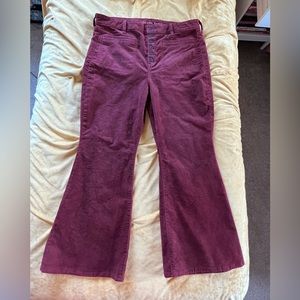 Maroon corduroy high waisted button pants size 18